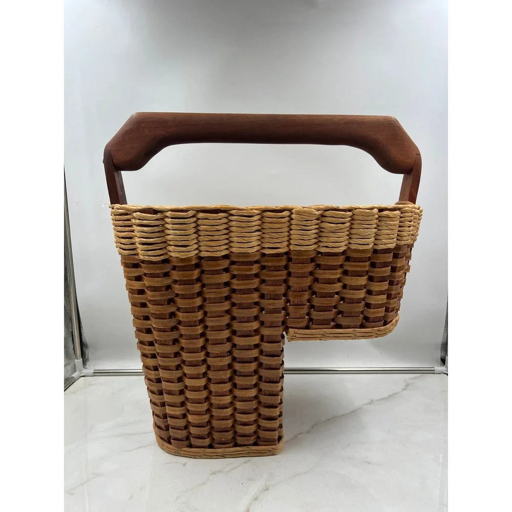 Mixon Family Baskets Handmade Wood Stair Basket Woven Step Storage Handle 2002